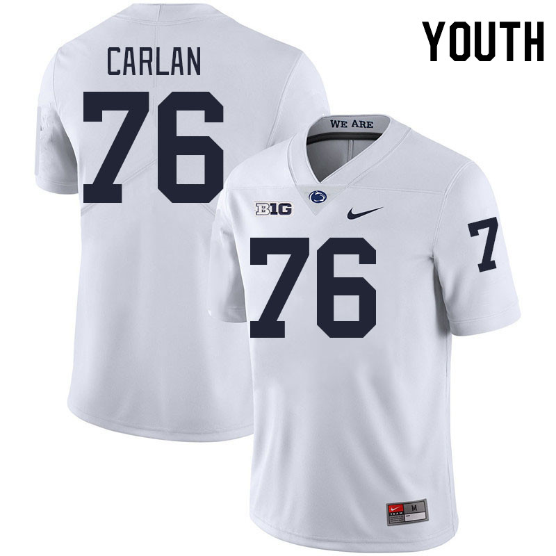 Youth #76 Mason Carlan Penn State Nittany Lions College Football Jerseys Stitched-White